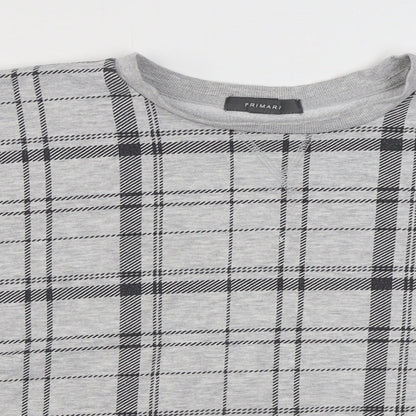 Primark Womens Grey Plaid Cotton Pullover Sweatshirt Size M  Pullover