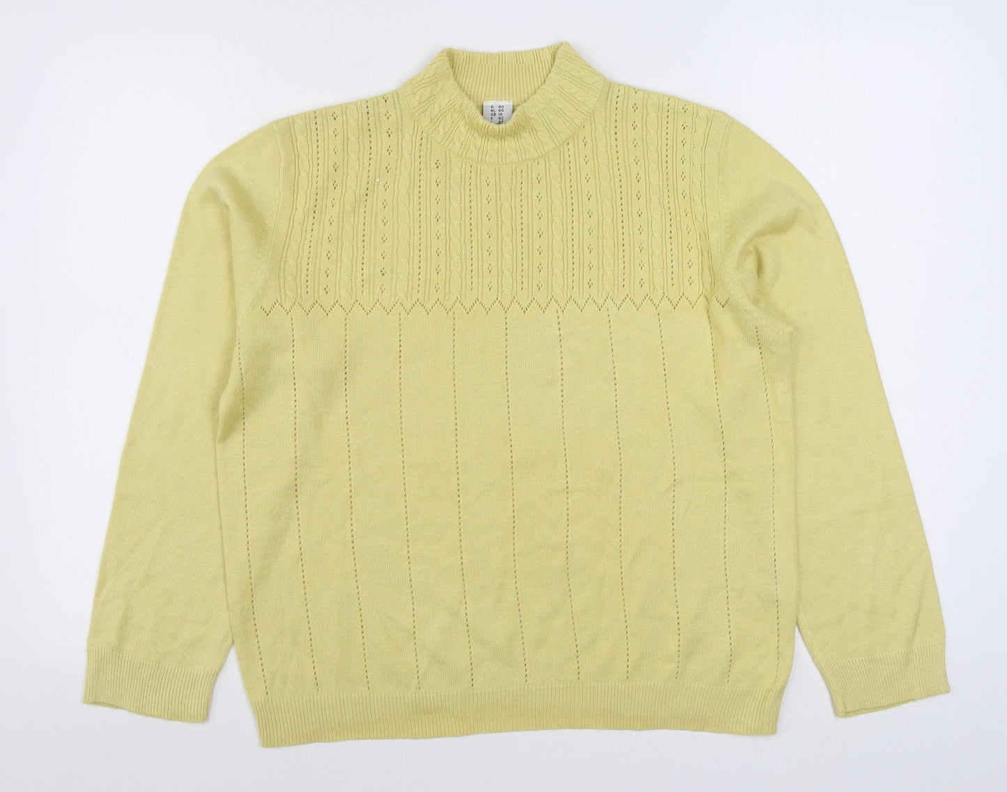 Womens UK Size 14 Preworn Yellow Pullover Jumper