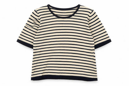 studio 121 Womens Beige Crew Neck Striped Cotton Pullover Jumper Size XL