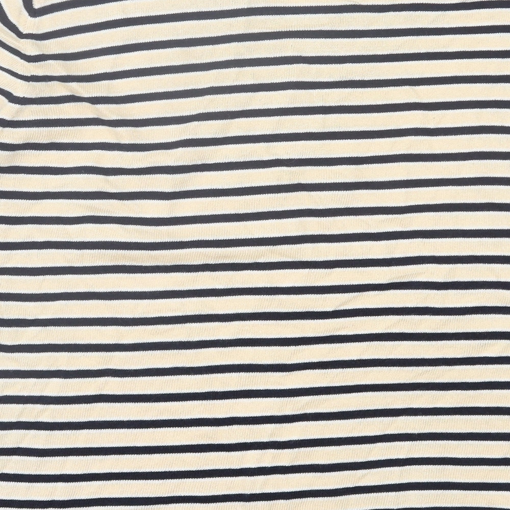 studio 121 Womens Beige Crew Neck Striped Cotton Pullover Jumper Size XL