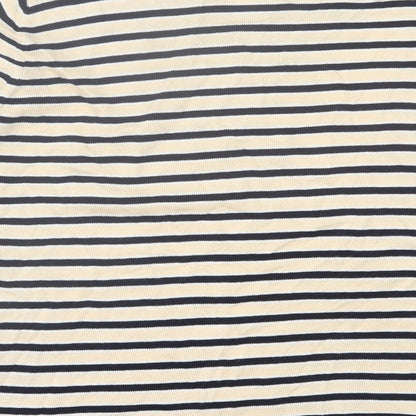 studio 121 Womens Beige Crew Neck Striped Cotton Pullover Jumper Size XL