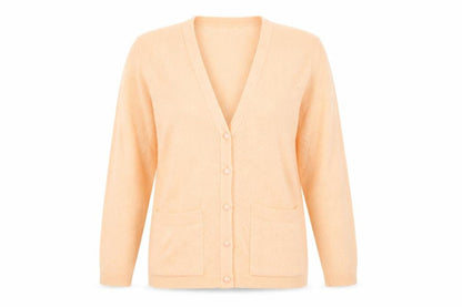 Accolade Womens Pink V-Neck Argyle/Diamond Acrylic Cardigan Jumper Size 12