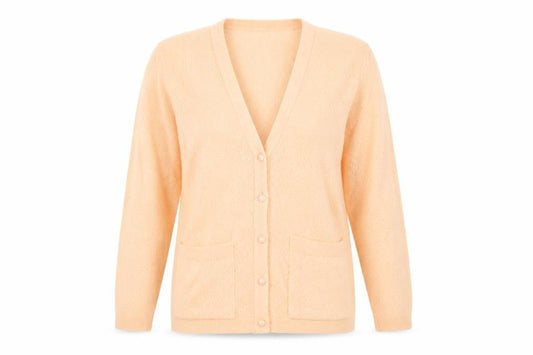 Accolade Womens Pink V-Neck Argyle/Diamond Acrylic Cardigan Jumper Size 12
