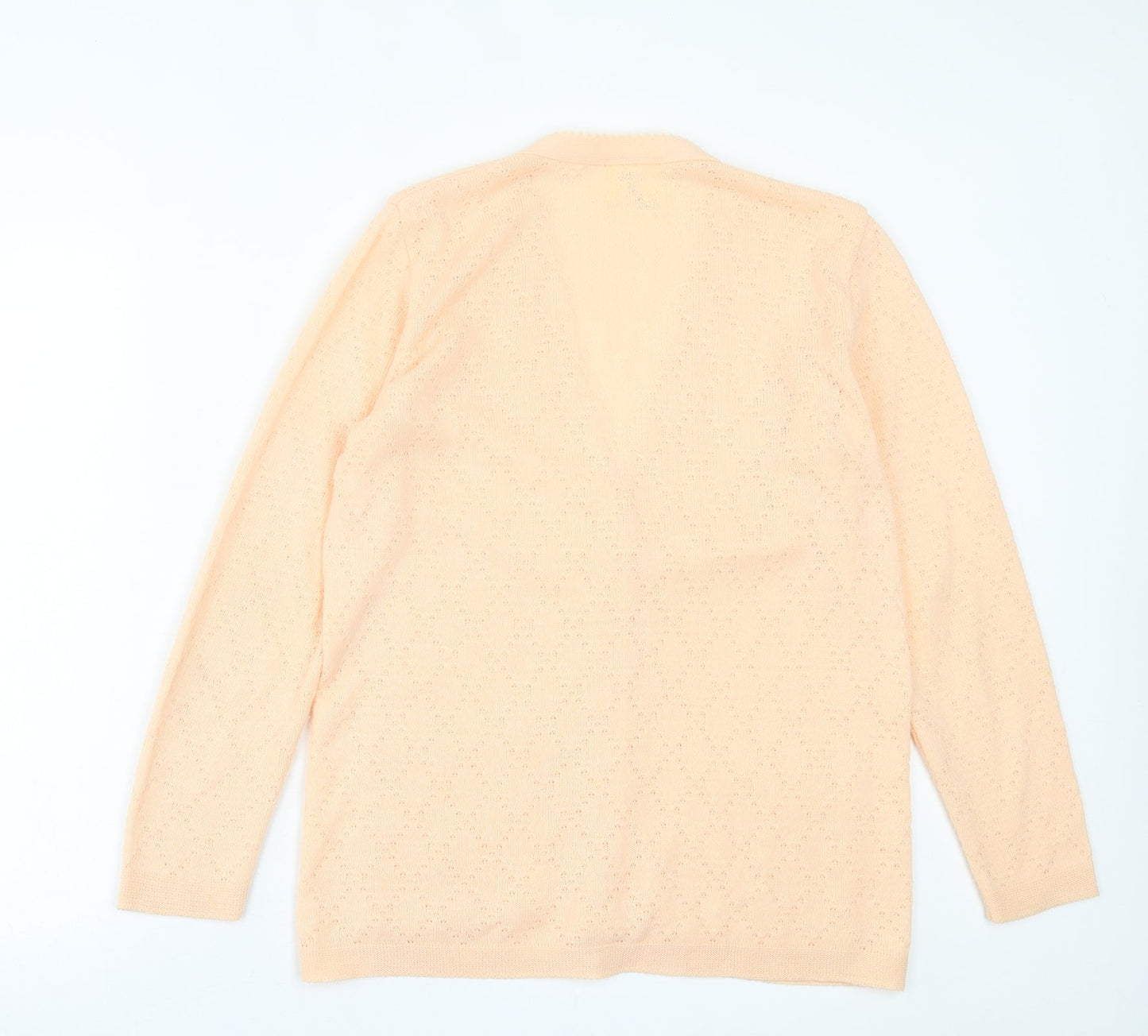 Accolade Womens Pink V-Neck Argyle/Diamond Acrylic Cardigan Jumper Size 12