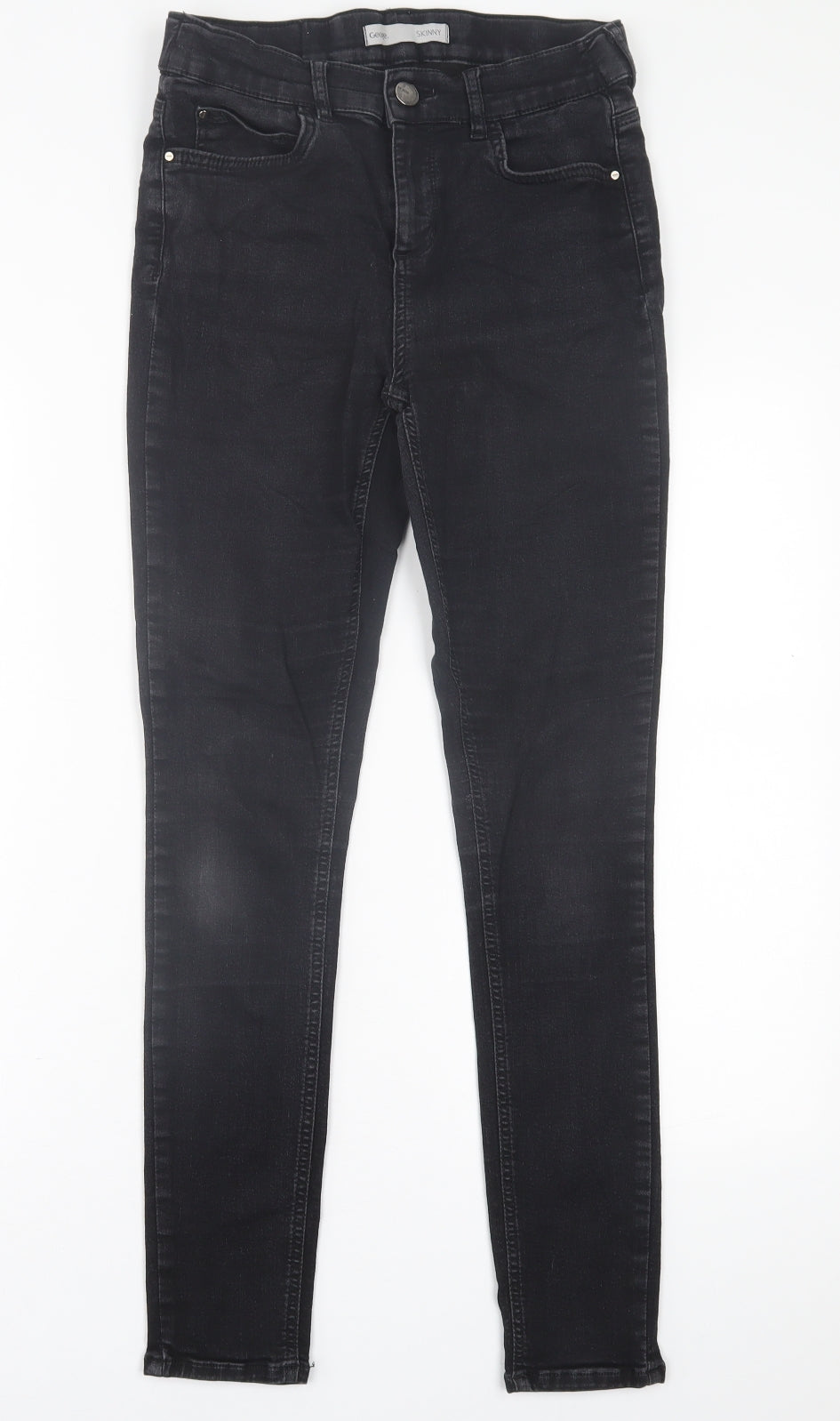 George Womens Black  Cotton Skinny Jeans Size 10 L30 in Regular Button