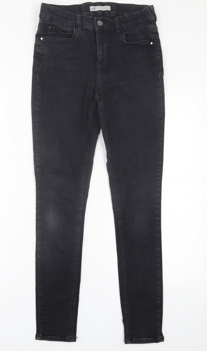 George Womens Black  Cotton Skinny Jeans Size 10 L30 in Regular Button
