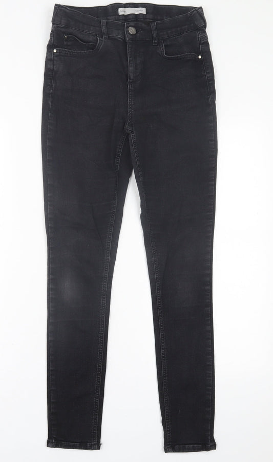 George Womens Black  Cotton Skinny Jeans Size 10 L30 in Regular Button