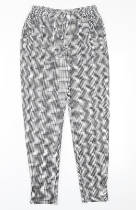 In the Style Womens Black Plaid Polyester Trousers  Size 10 L26 in Regular