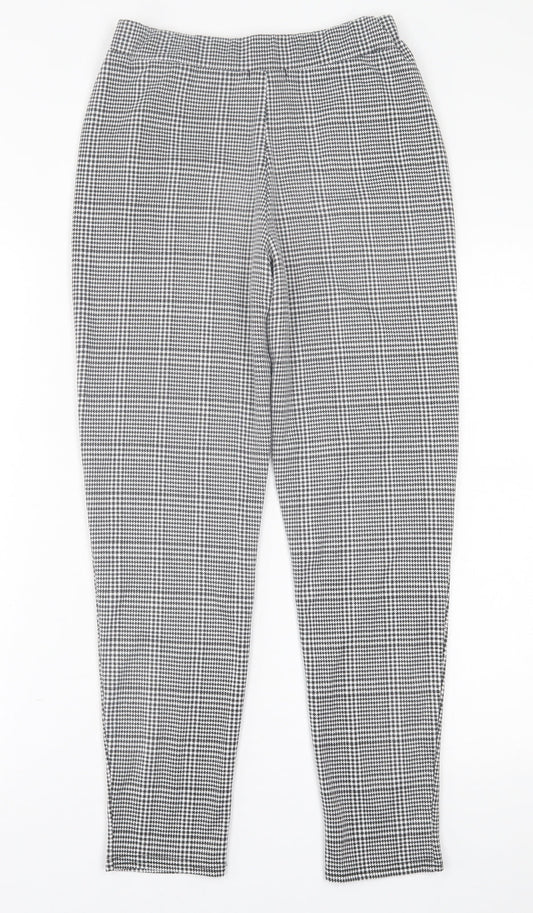In the Style Womens Black Plaid Polyester Trousers  Size 10 L26 in Regular