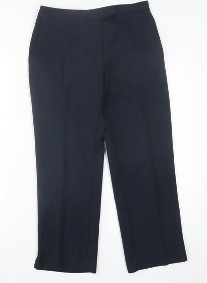 Warehouse Womens Blue  Polyester Trousers  Size 10 L26 in Regular Hook & Eye