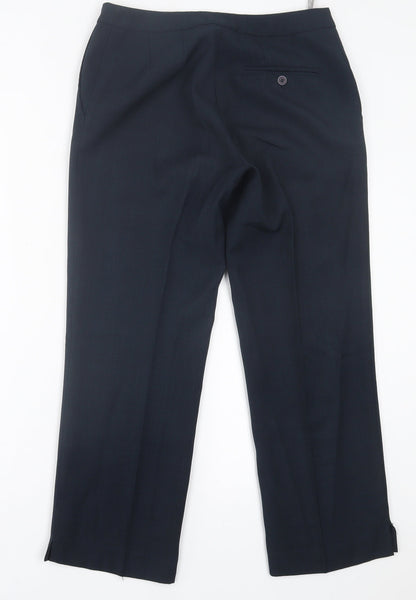 Warehouse Womens Blue  Polyester Trousers  Size 10 L26 in Regular Hook & Eye
