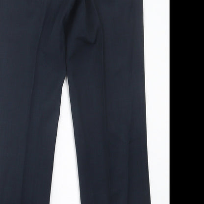 Warehouse Womens Blue  Polyester Trousers  Size 10 L26 in Regular Hook & Eye