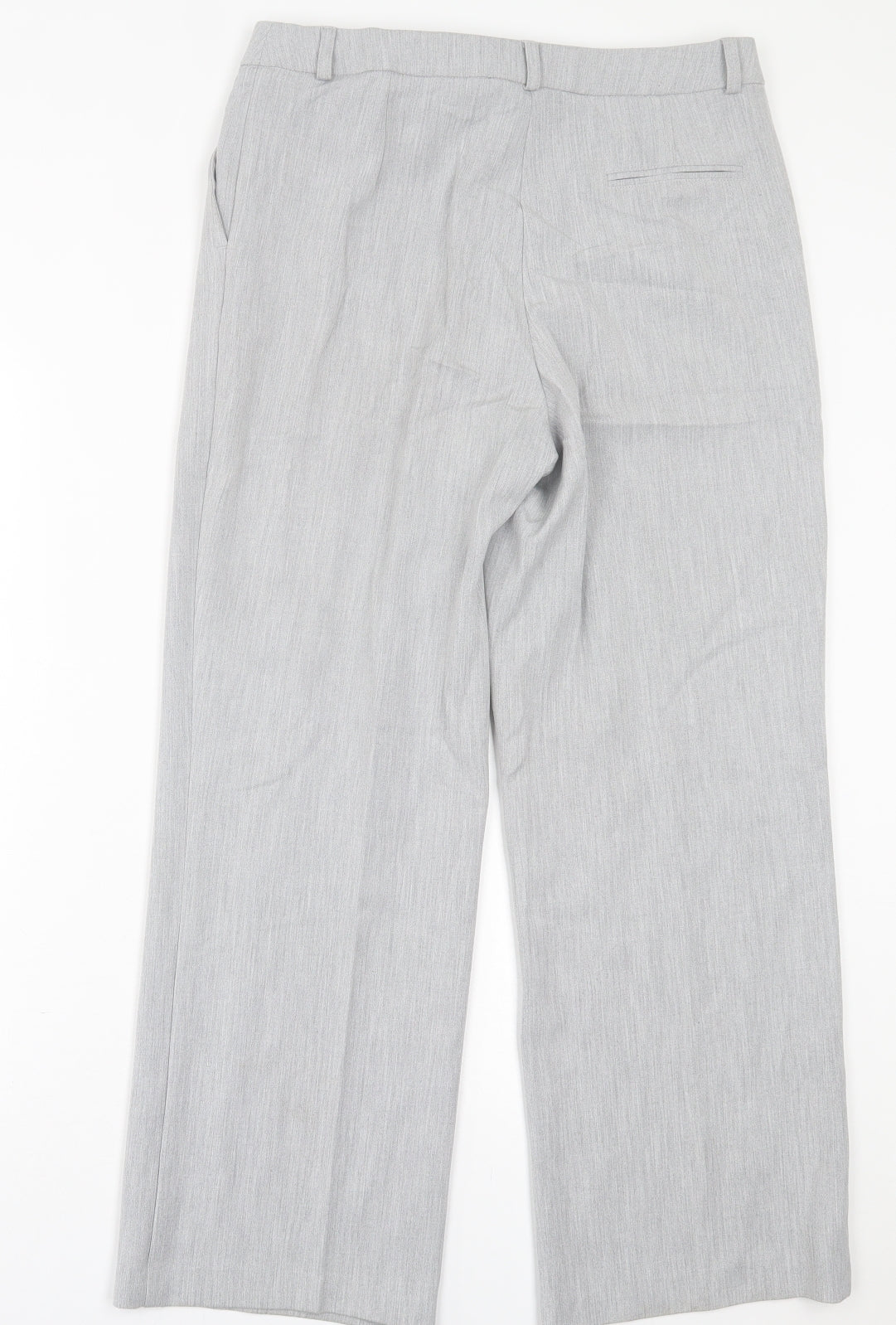 Fashion Extra Womens Grey  Polyester Trousers  Size 14 L28 in Regular Hook & Eye