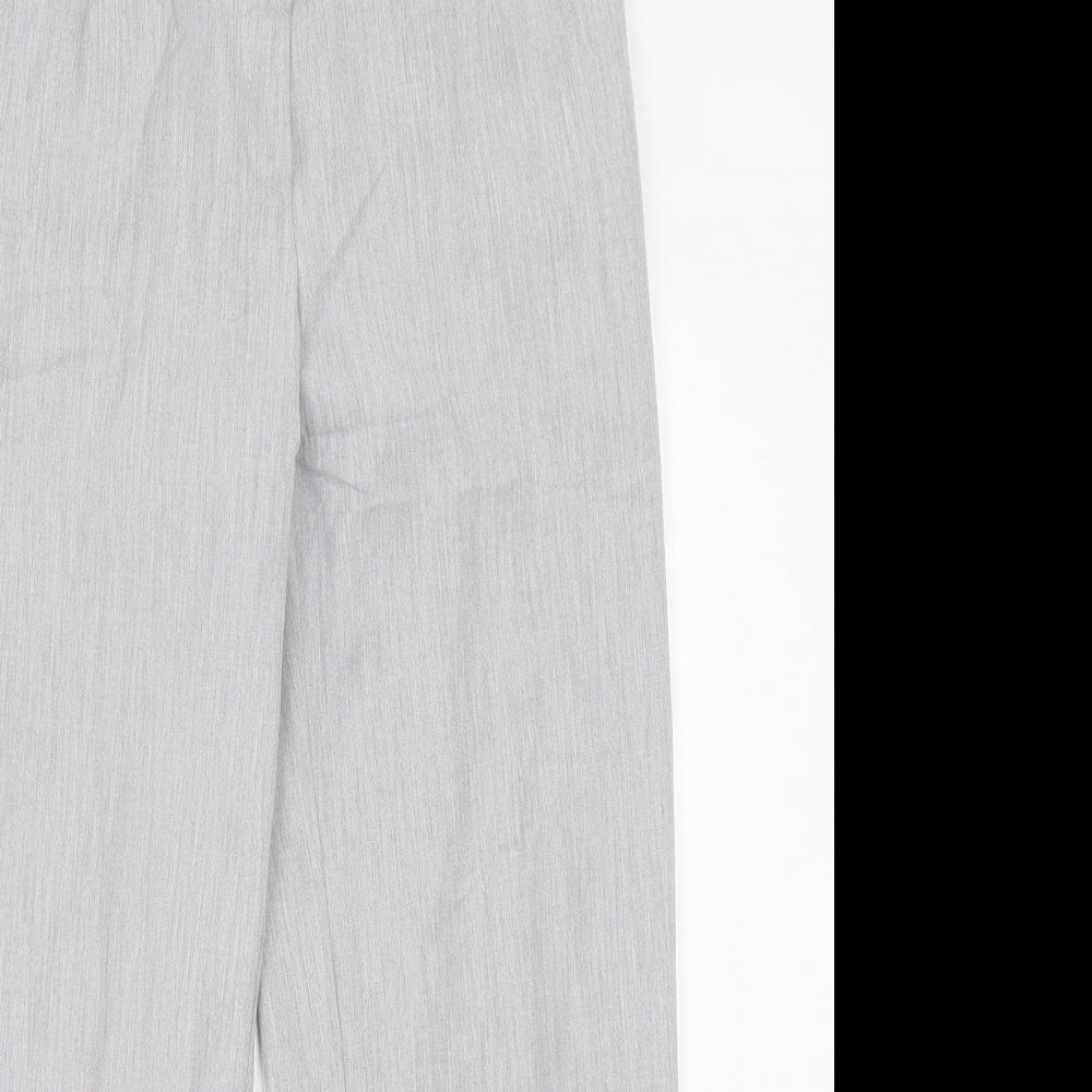 Fashion Extra Womens Grey  Polyester Trousers  Size 14 L28 in Regular Hook & Eye