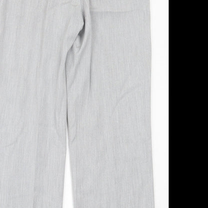 Fashion Extra Womens Grey  Polyester Trousers  Size 14 L28 in Regular Hook & Eye
