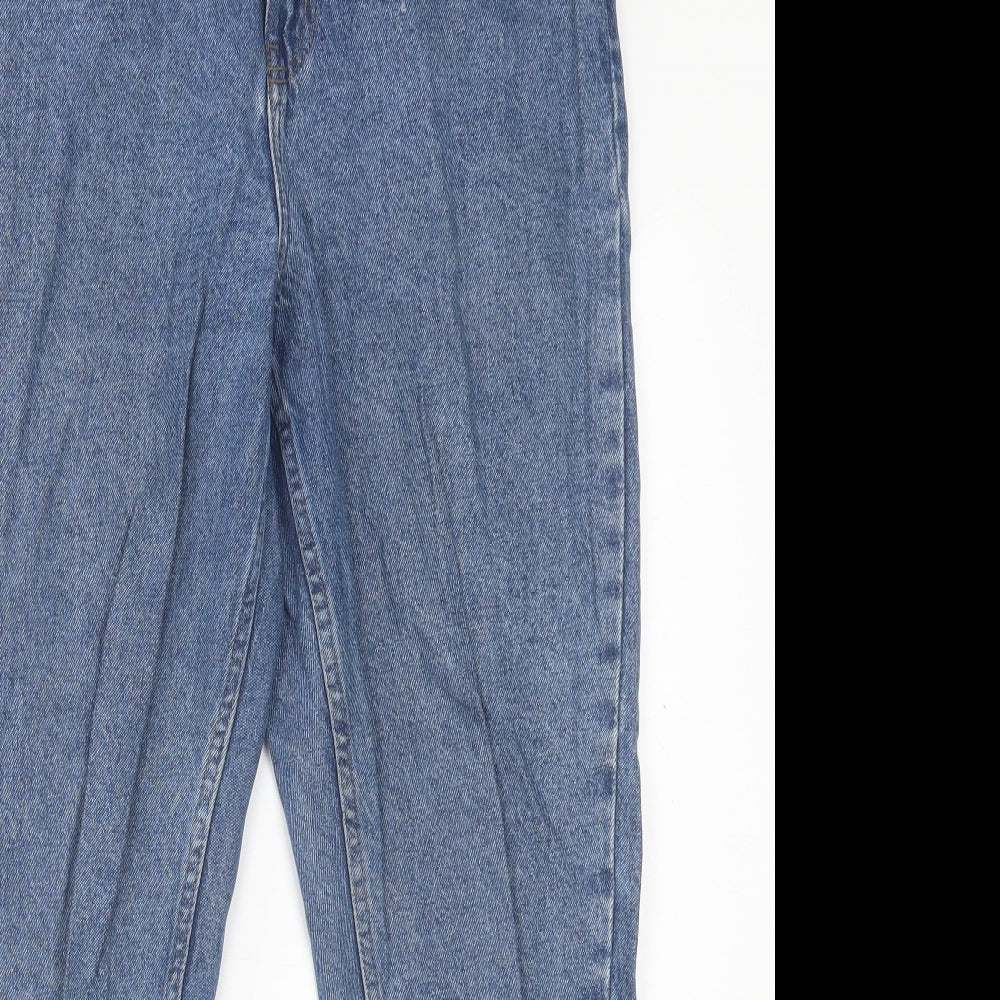 Denim & Co. Womens Blue  Cotton Straight Jeans Size 12 L27 in Regular Button