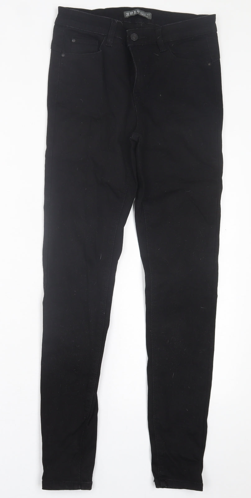 Denim & Co. Womens Black  Cotton Skinny Jeans Size 10 L29 in Regular Button