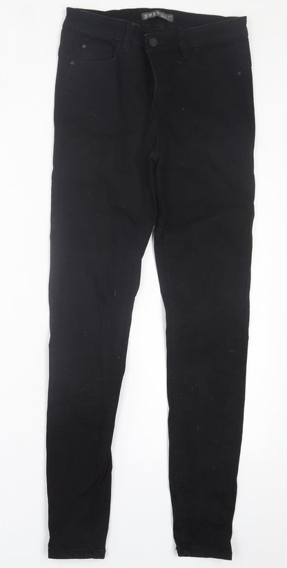 Denim & Co. Womens Black  Cotton Skinny Jeans Size 10 L29 in Regular Button