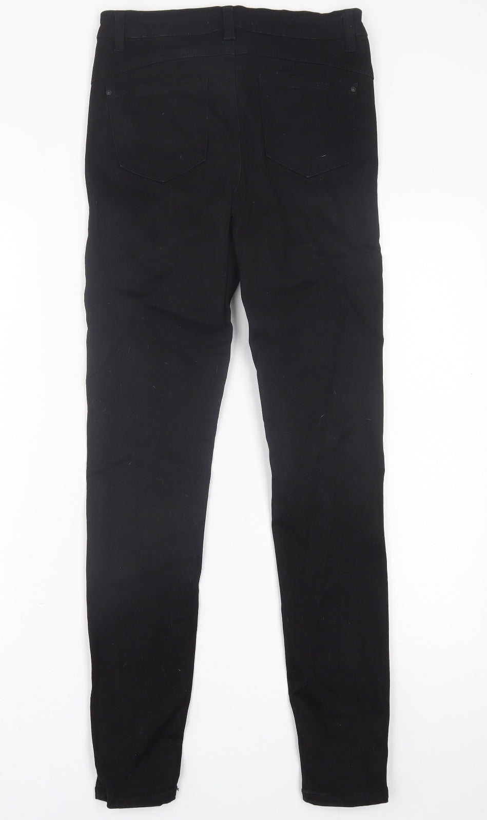 Denim & Co. Womens Black  Cotton Skinny Jeans Size 10 L29 in Regular Button