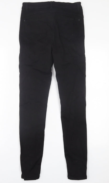 Denim & Co. Womens Black  Cotton Skinny Jeans Size 10 L29 in Regular Button