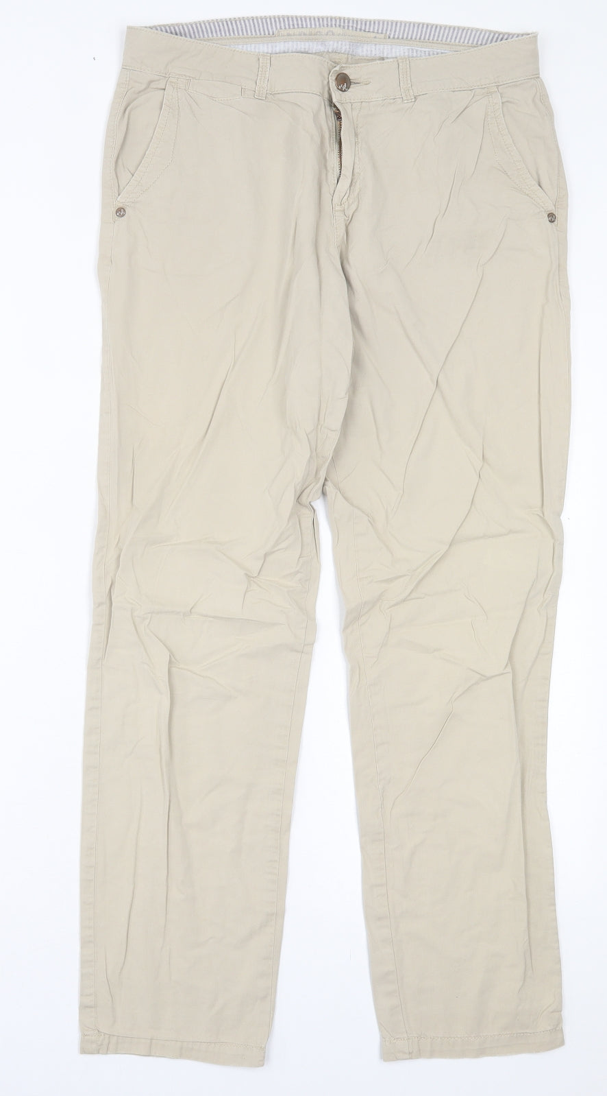 Womens UK Size 30 in Indigo Regular Fit  Beige Trousers