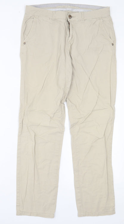 Womens UK Size 30 in Indigo Regular Fit  Beige Trousers