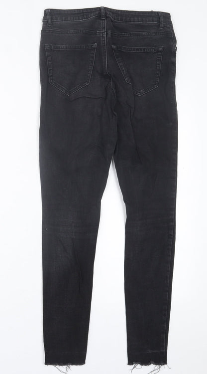 Denim & Co. Womens Black  Cotton Skinny Jeans Size 10 L27 in Regular Button