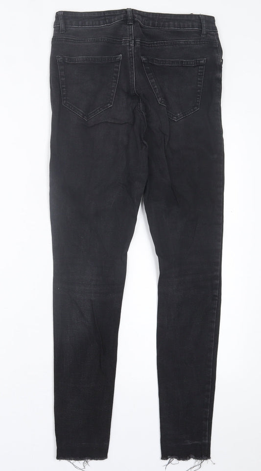 Denim & Co. Womens Black  Cotton Skinny Jeans Size 10 L27 in Regular Button