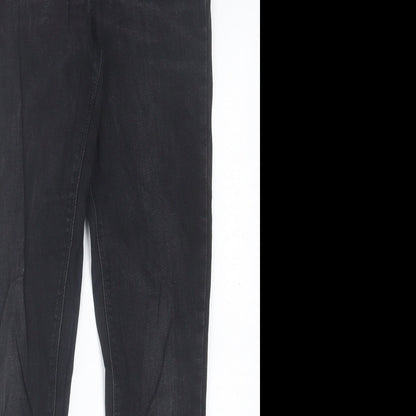 Denim & Co. Womens Black  Cotton Skinny Jeans Size 10 L27 in Regular Button