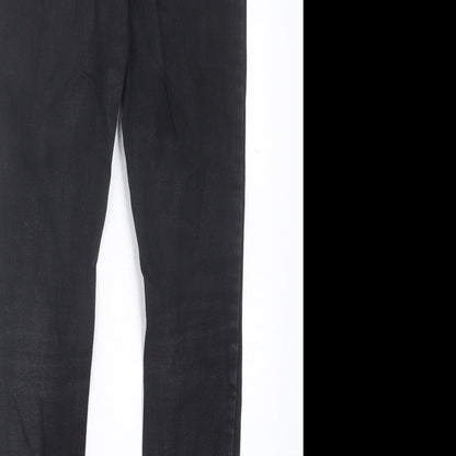 Denim & Co. Womens Black  Cotton Skinny Jeans Size 10 L27 in Regular Button