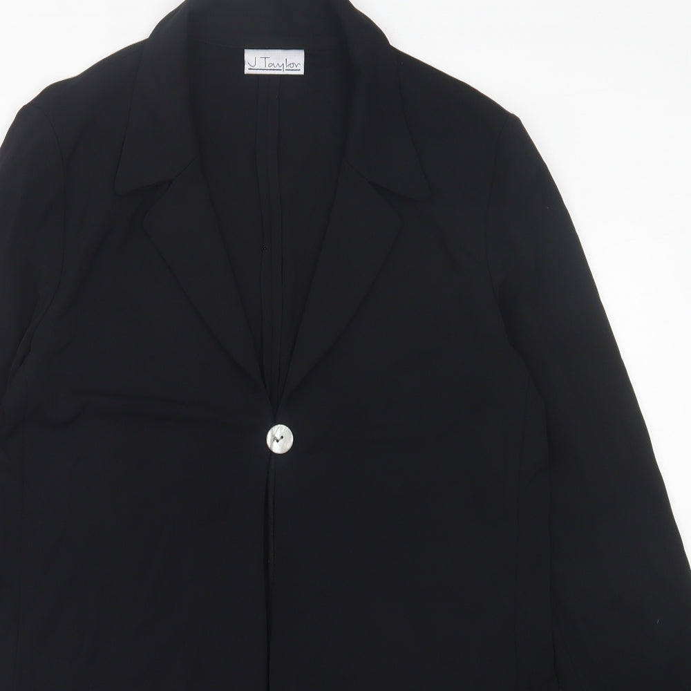 J. Taylor Womens Black   Jacket Blazer Size 12  Button