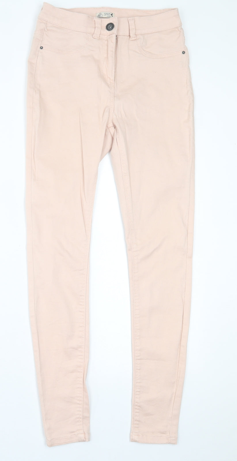 M&Co Womens Pink  Cotton Skinny Jeans Size 8 L29 in Regular Button