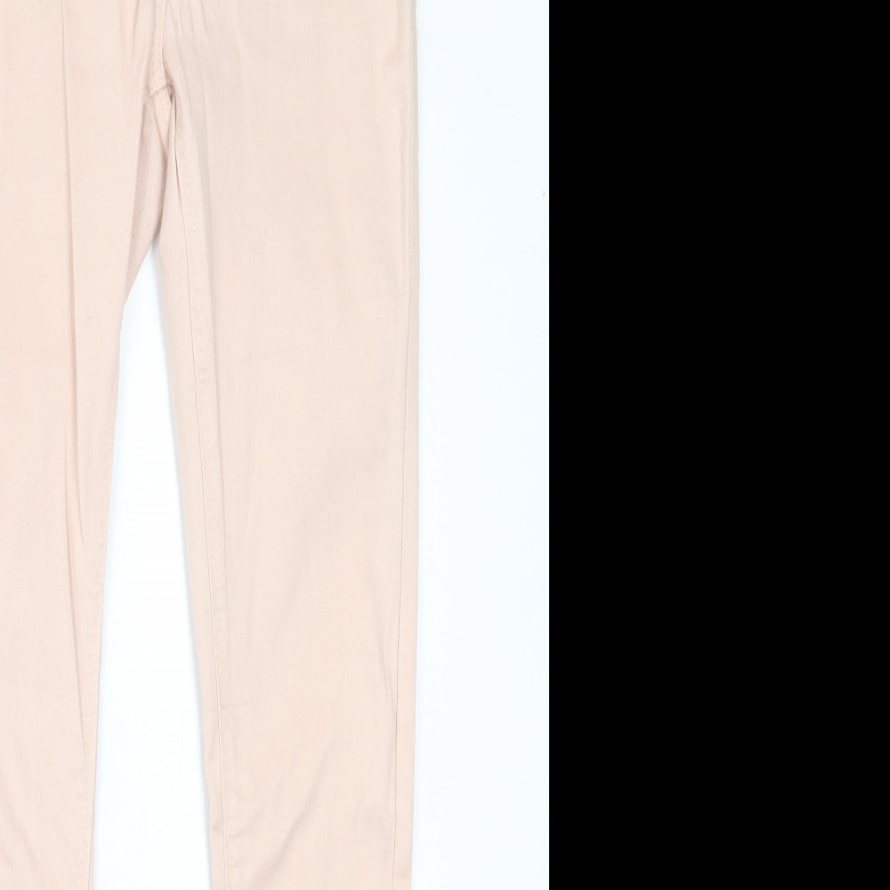 M&Co Womens Pink  Cotton Skinny Jeans Size 8 L29 in Regular Button