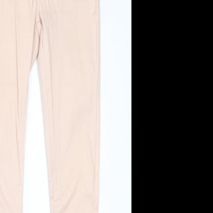 M&Co Womens Pink  Cotton Skinny Jeans Size 8 L29 in Regular Button