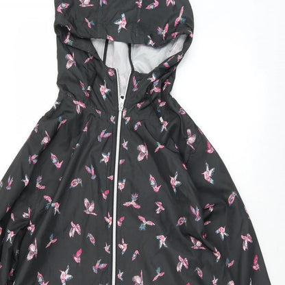 Primark Womens Black Geometric  Windbreaker Jacket Size 10  Zip - 10/12. Birds