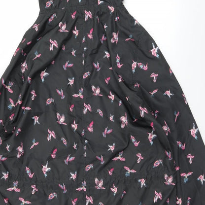 Primark Womens Black Geometric  Windbreaker Jacket Size 10  Zip - 10/12. Birds