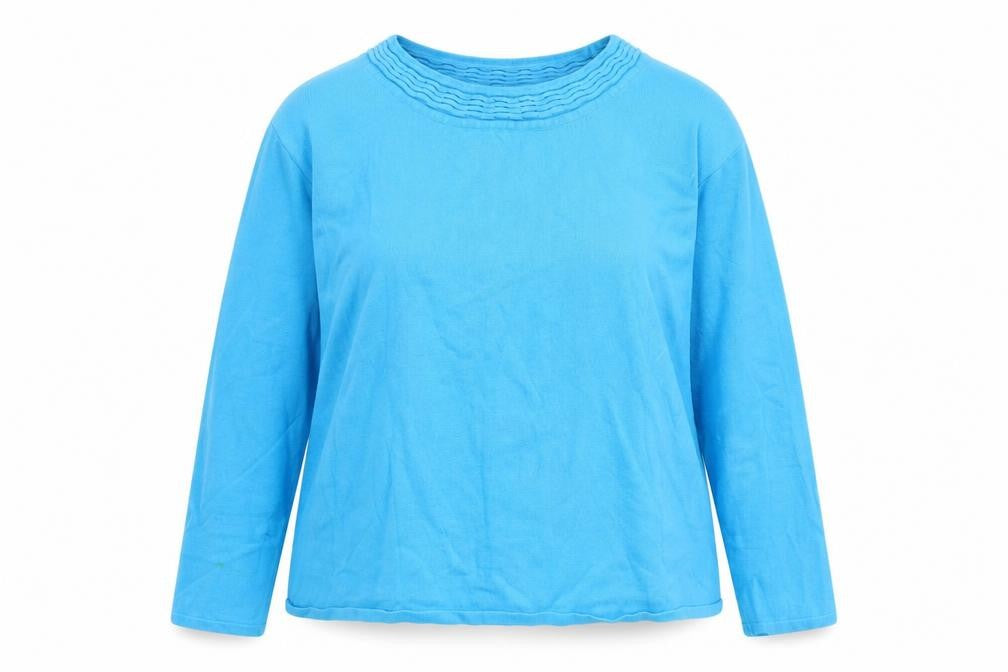 Bonmarché Womens Blue Round Neck Viscose Pullover Jumper Size L