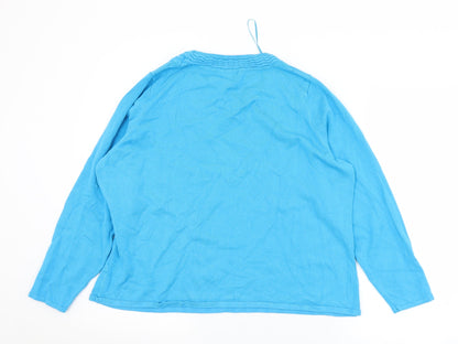 Womens UK Size L BM Blue Pullover Jumper