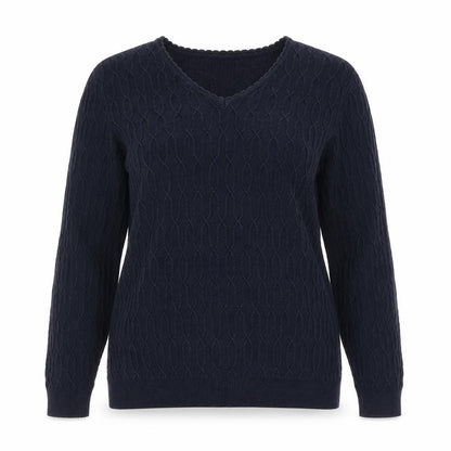 Country Casuals Womens Black V-Neck Cotton Pullover Jumper Size M
