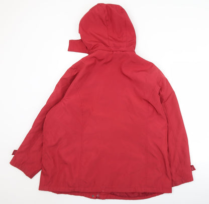 BM Womens Red   Overcoat Coat Size L  Zip