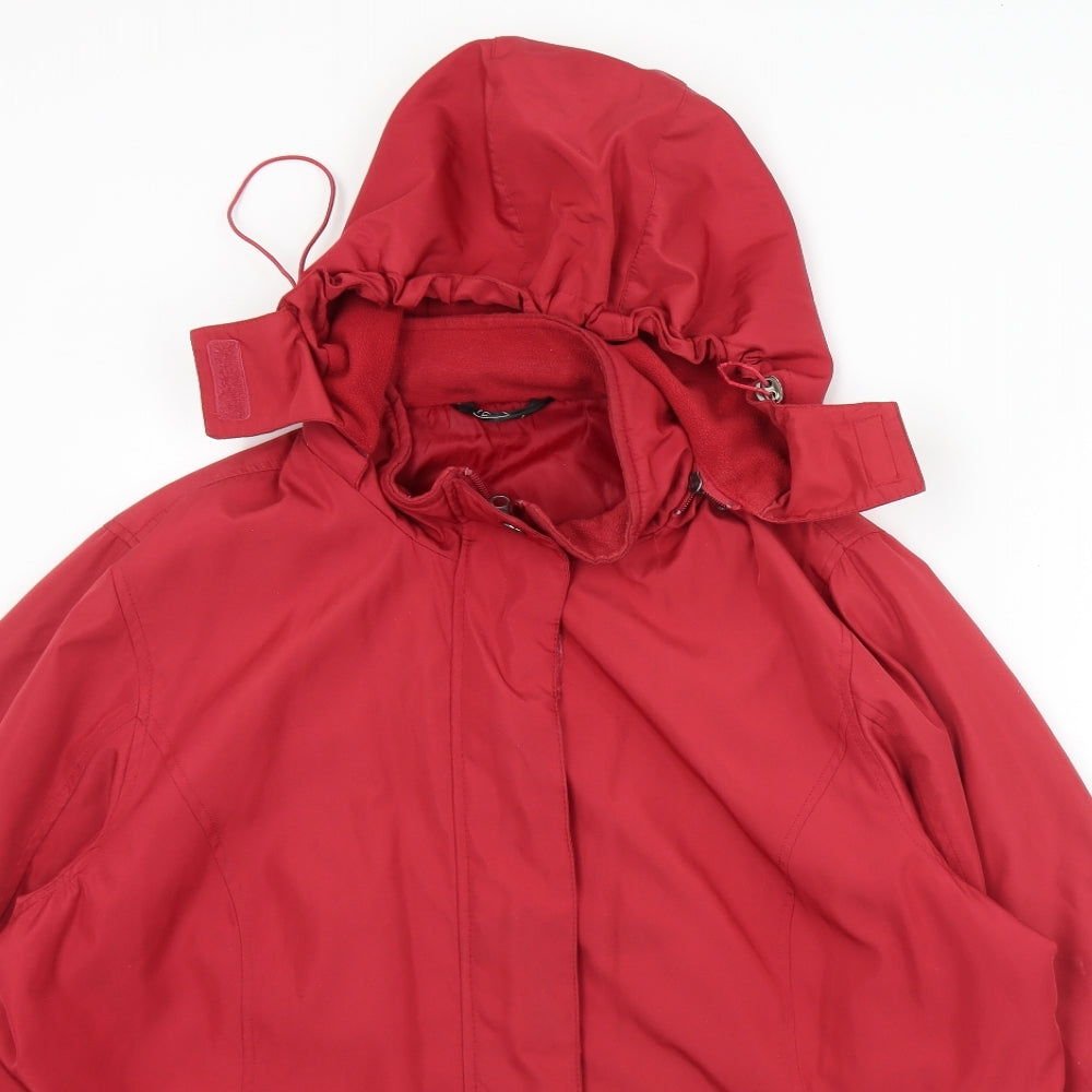 BM Womens Red   Overcoat Coat Size L  Zip