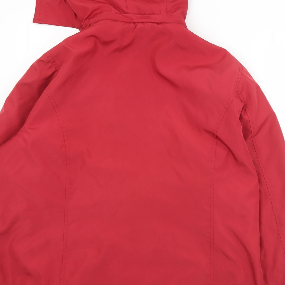 BM Womens Red   Overcoat Coat Size L  Zip