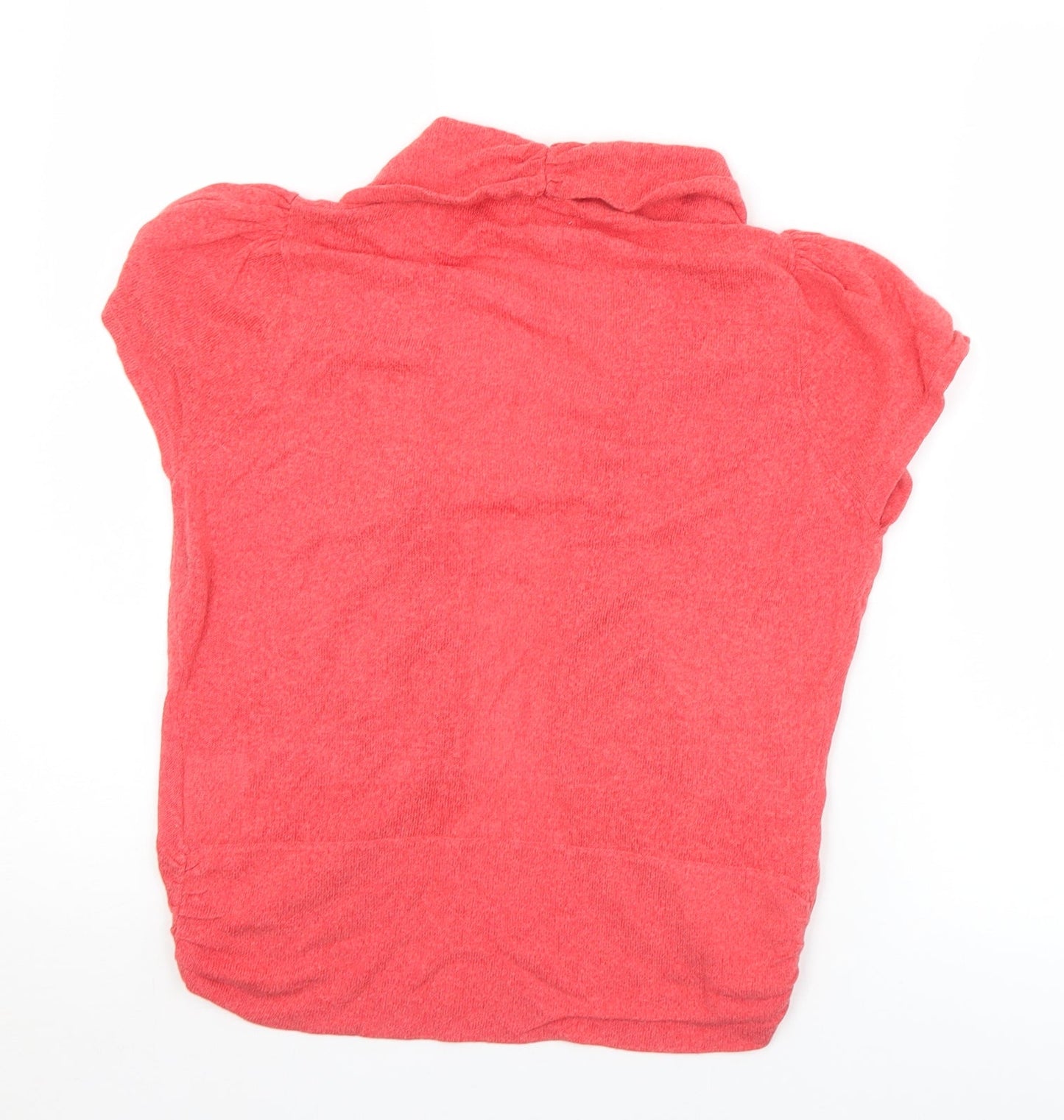 Womens UK Size L Text Red Cardigan Jumper