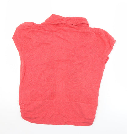 Womens UK Size L Text Red Cardigan Jumper