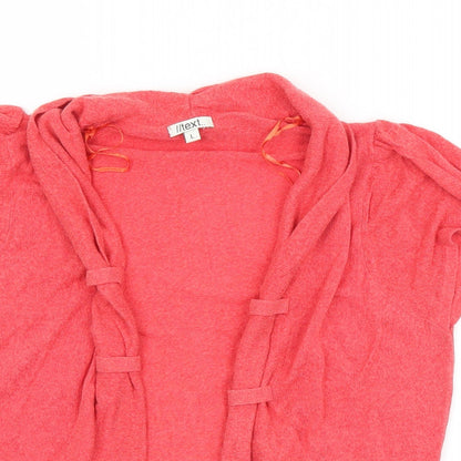 Womens UK Size L Text Red Cardigan Jumper