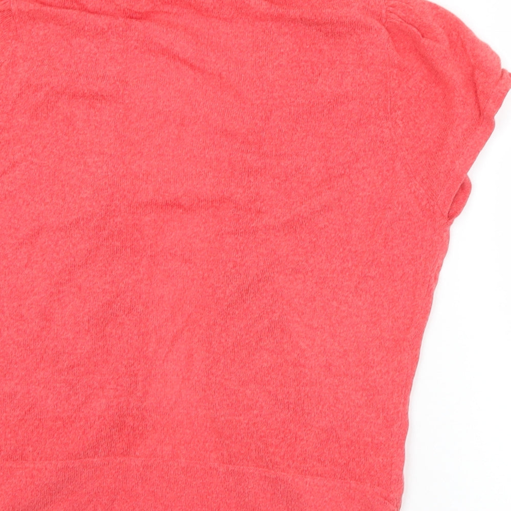 Womens UK Size L Text Red Cardigan Jumper
