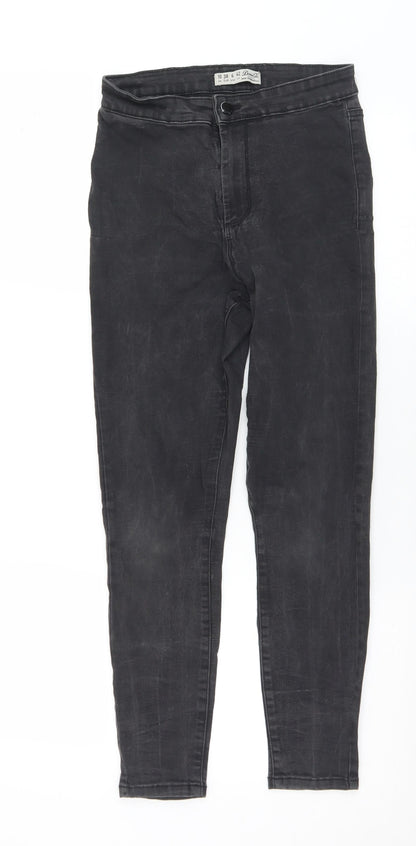 Denim & Co. Womens Black  Cotton Skinny Jeans Size 10 L28 in Regular Button