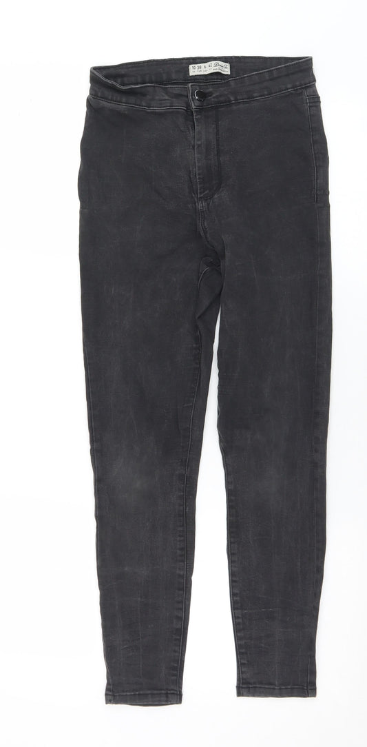 Denim & Co. Womens Black  Cotton Skinny Jeans Size 10 L28 in Regular Button