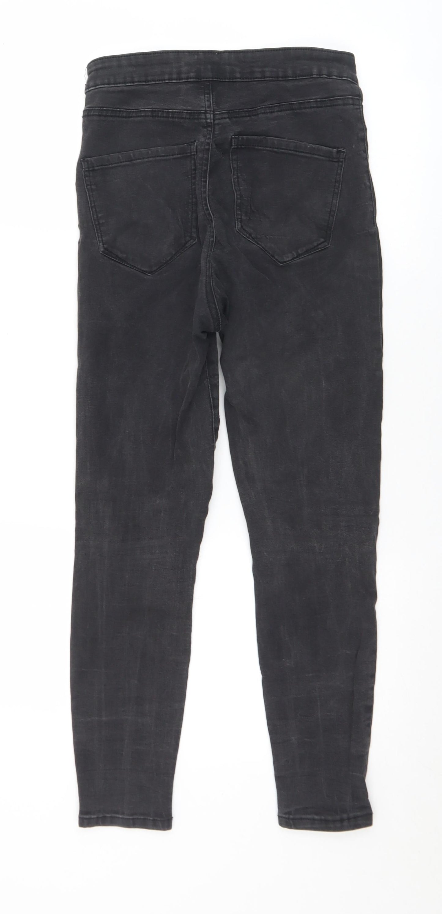 Denim & Co. Womens Black  Cotton Skinny Jeans Size 10 L28 in Regular Button