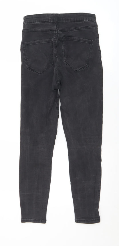 Denim & Co. Womens Black  Cotton Skinny Jeans Size 10 L28 in Regular Button